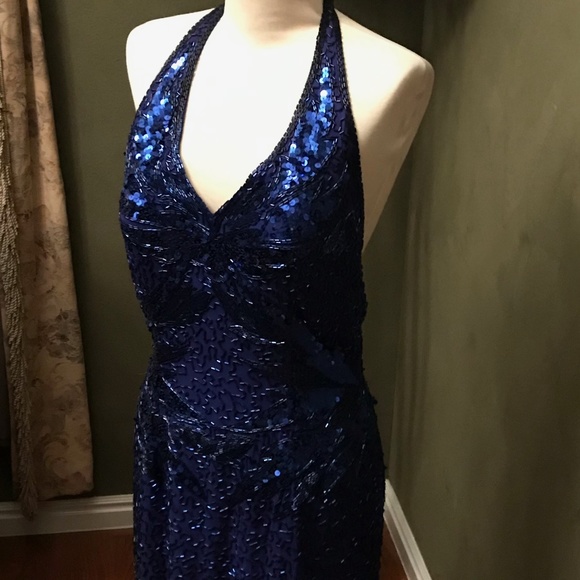 80’s Cobalt Blue Beaded Mini Party Dress by Niteline By Della Roufogali main image 1